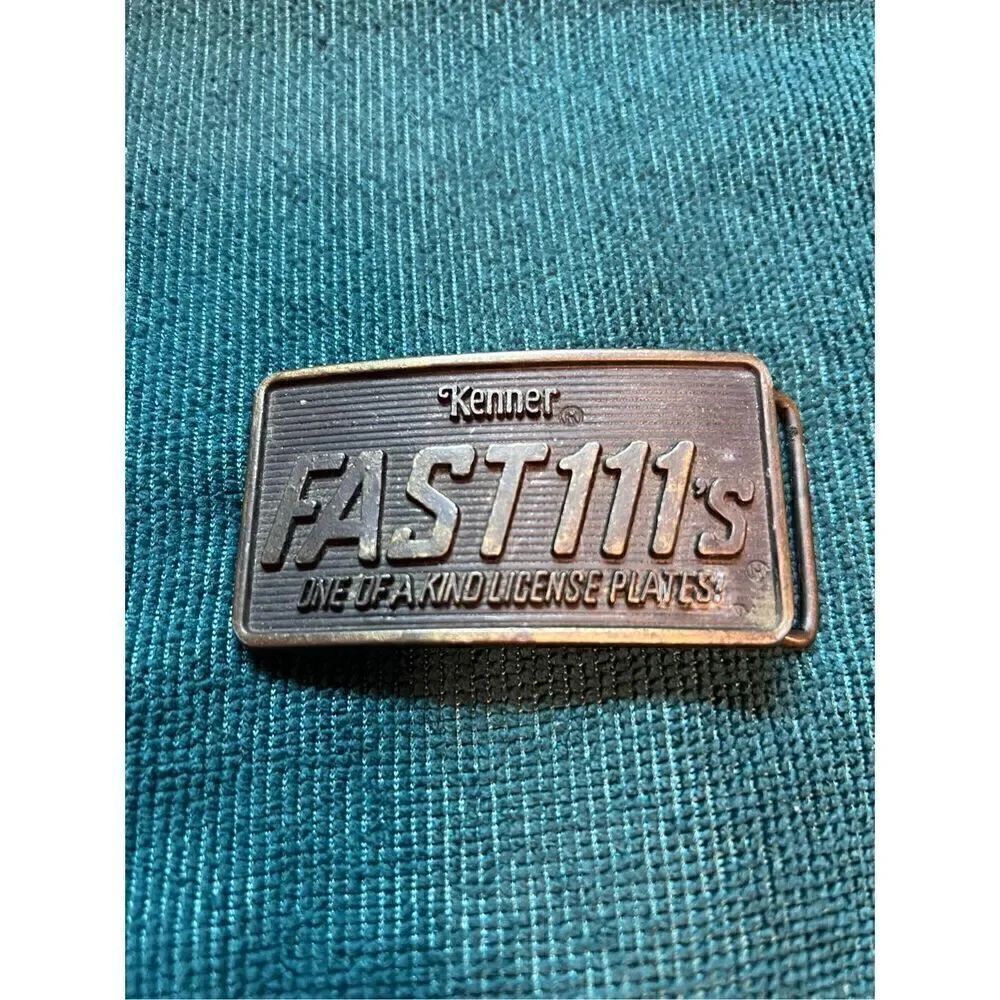 Vintage Belt Buckle 1982 Kenner Fast 111'S Company Advertisement Belt Buckle